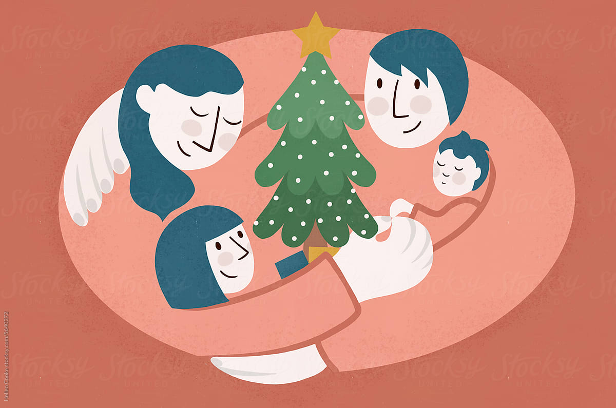 A young family at Christmas