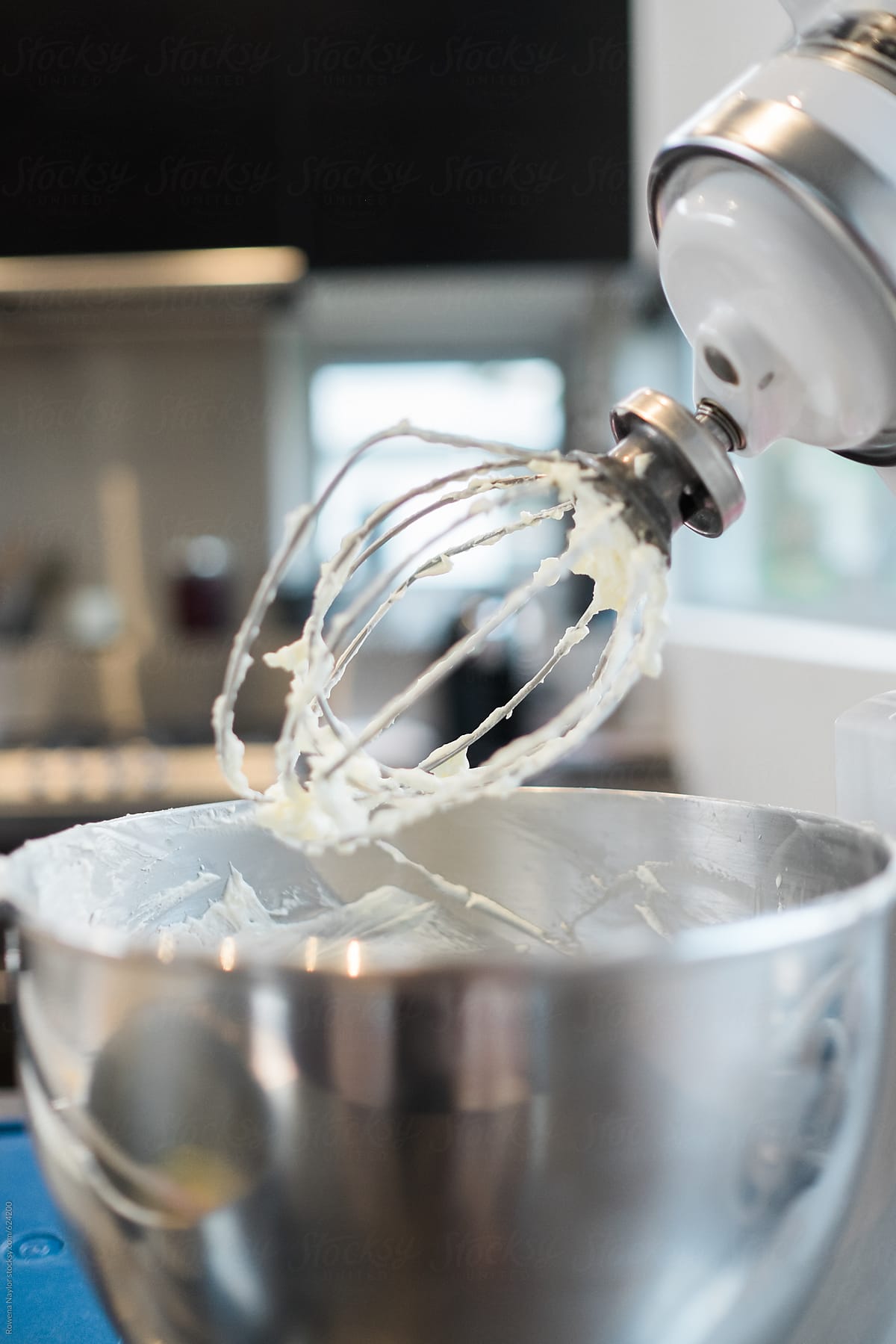 Whipping cream in a mixer