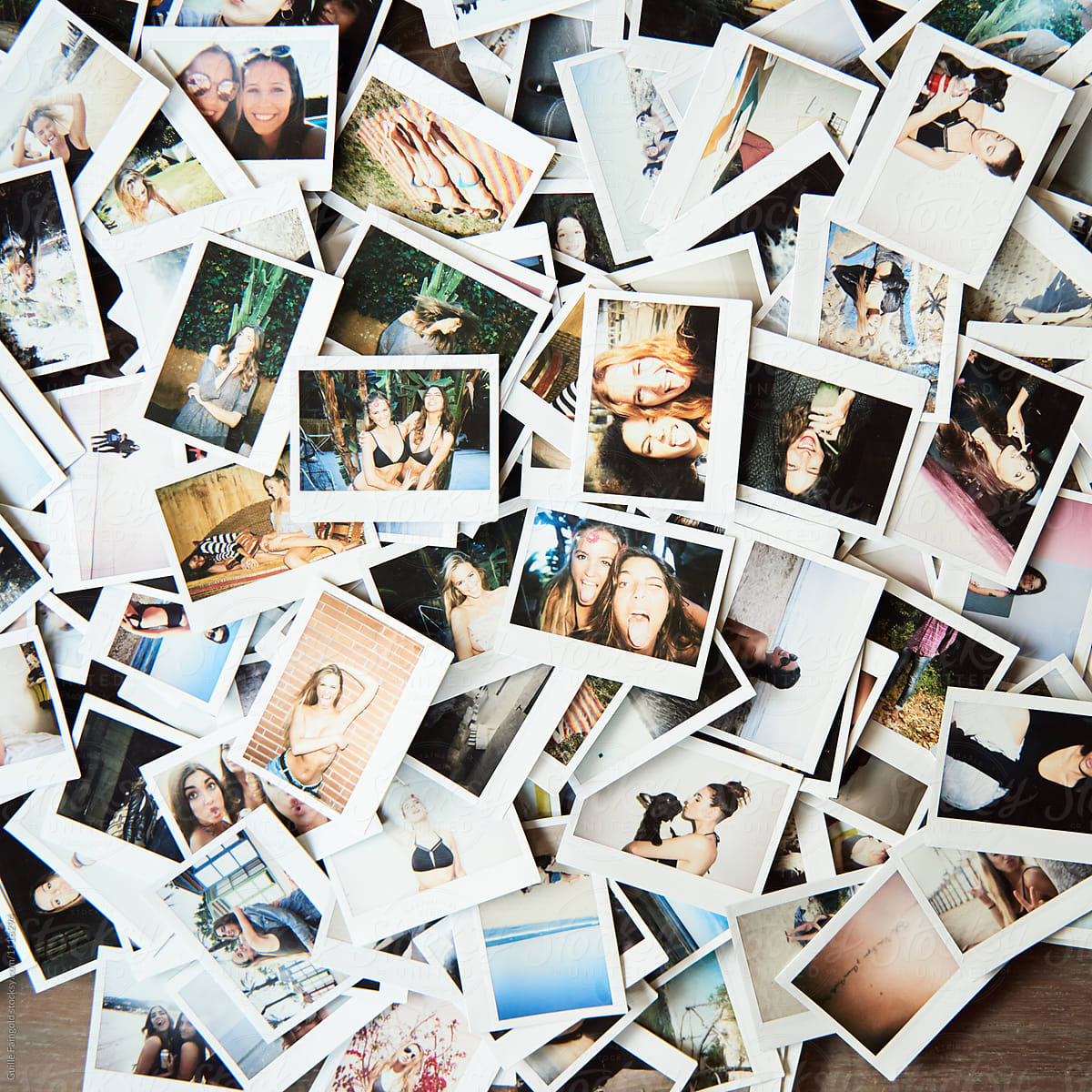 instant photos with best friends having fun