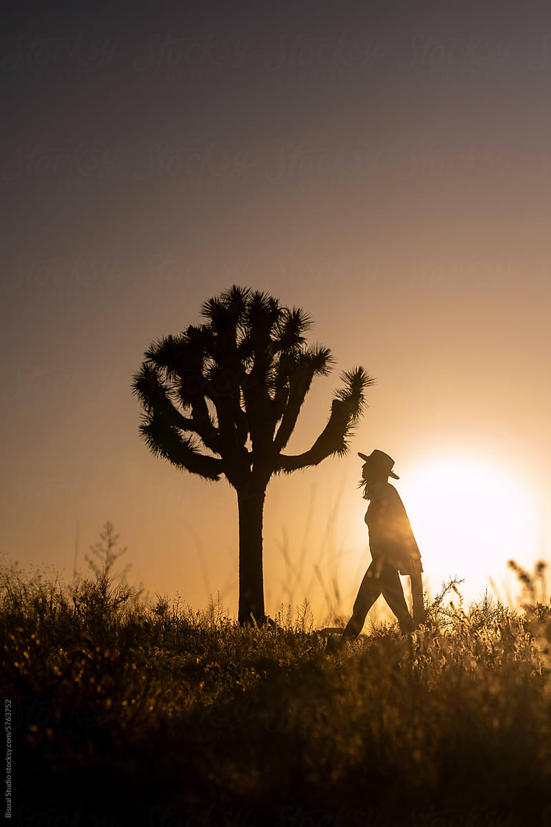 Woman standing In Desert