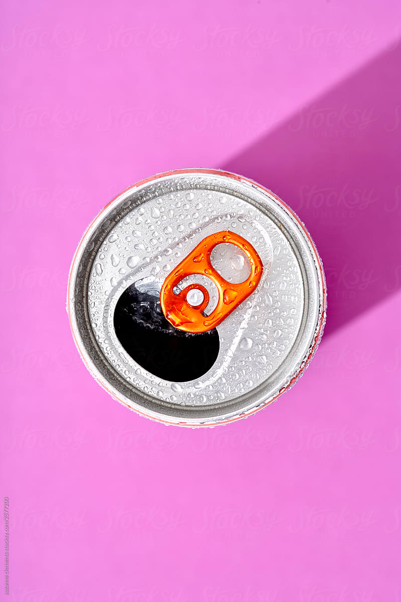 Cold Drink Can with Orange Pull Tab