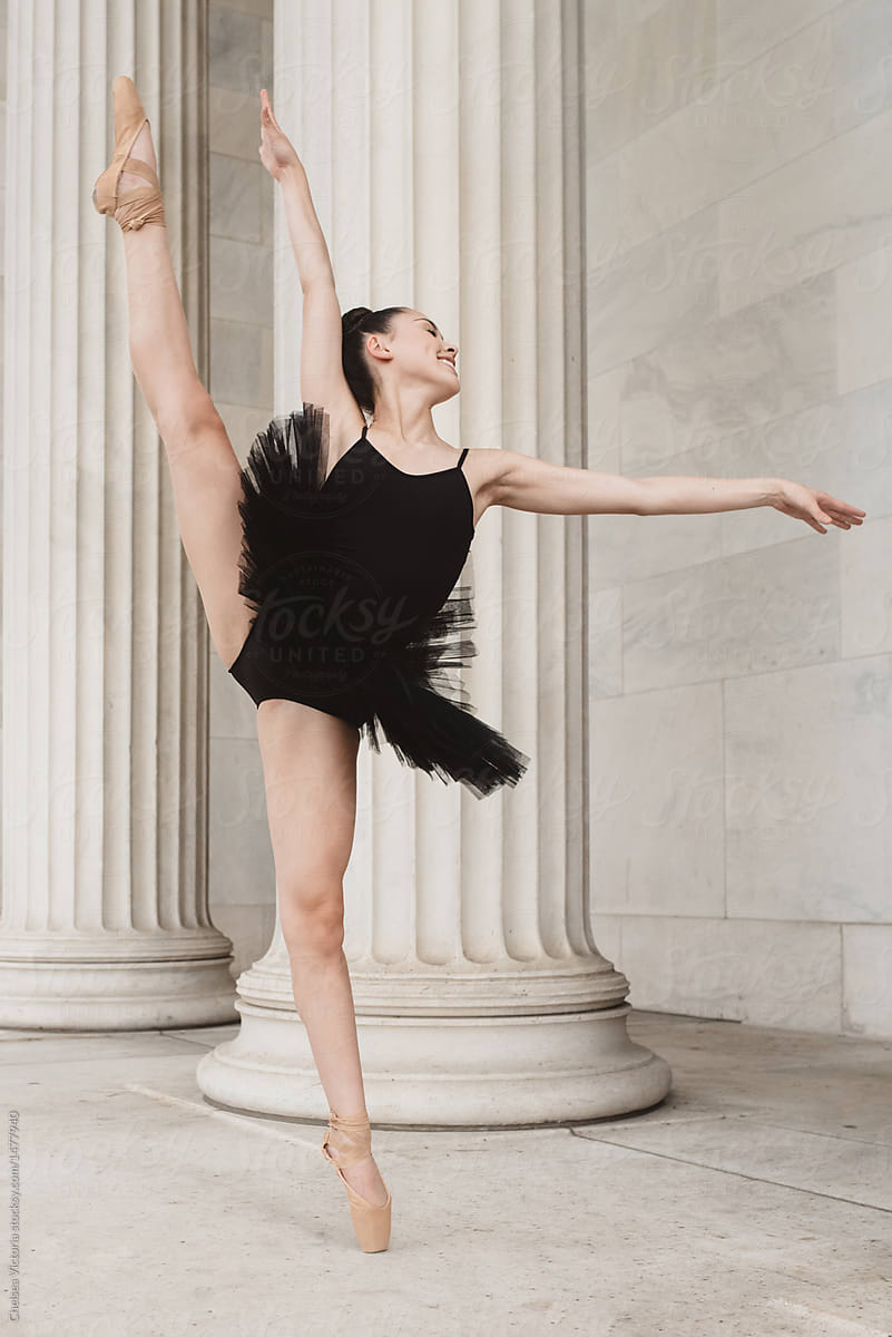 A preteen ballerina in different dance poses