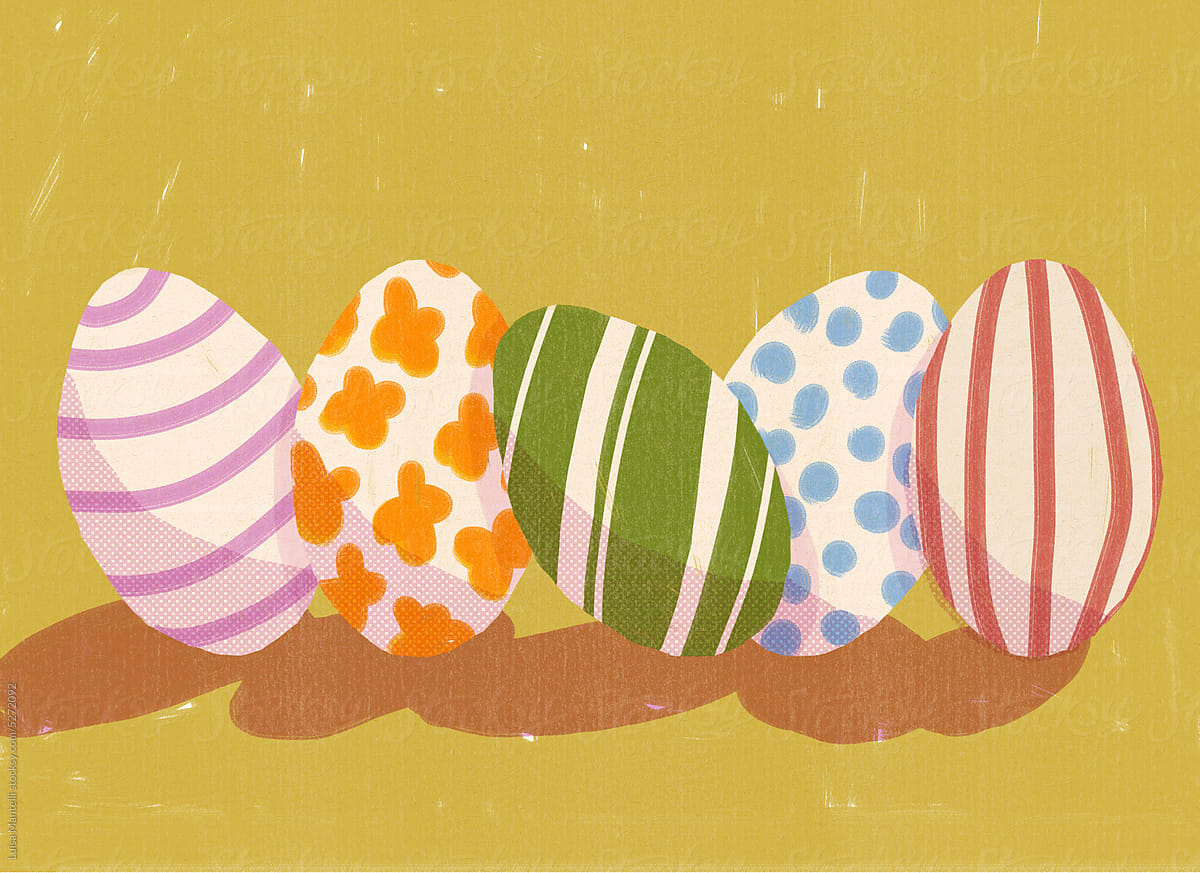 easter eggs with colorful patterns