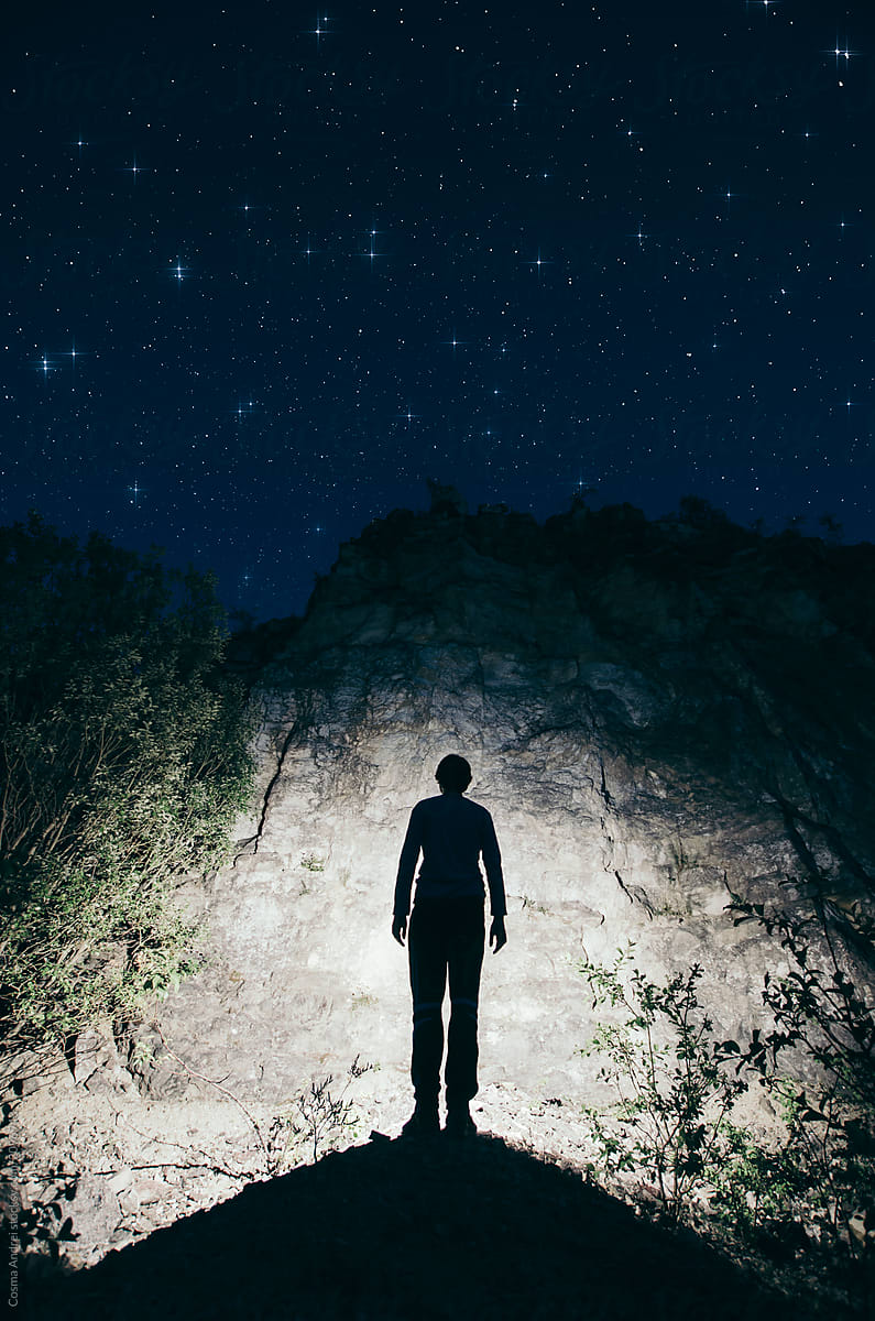 Man gazing up at the stars