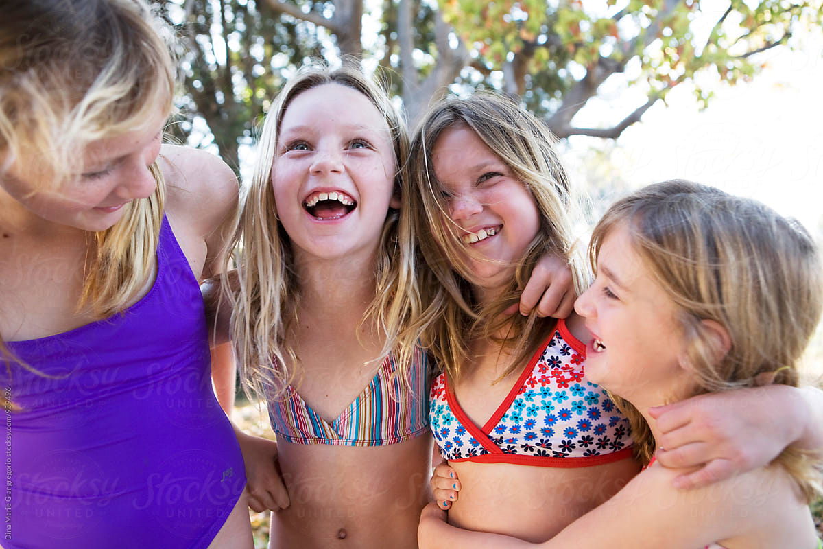Four Girls in Bathing Suits