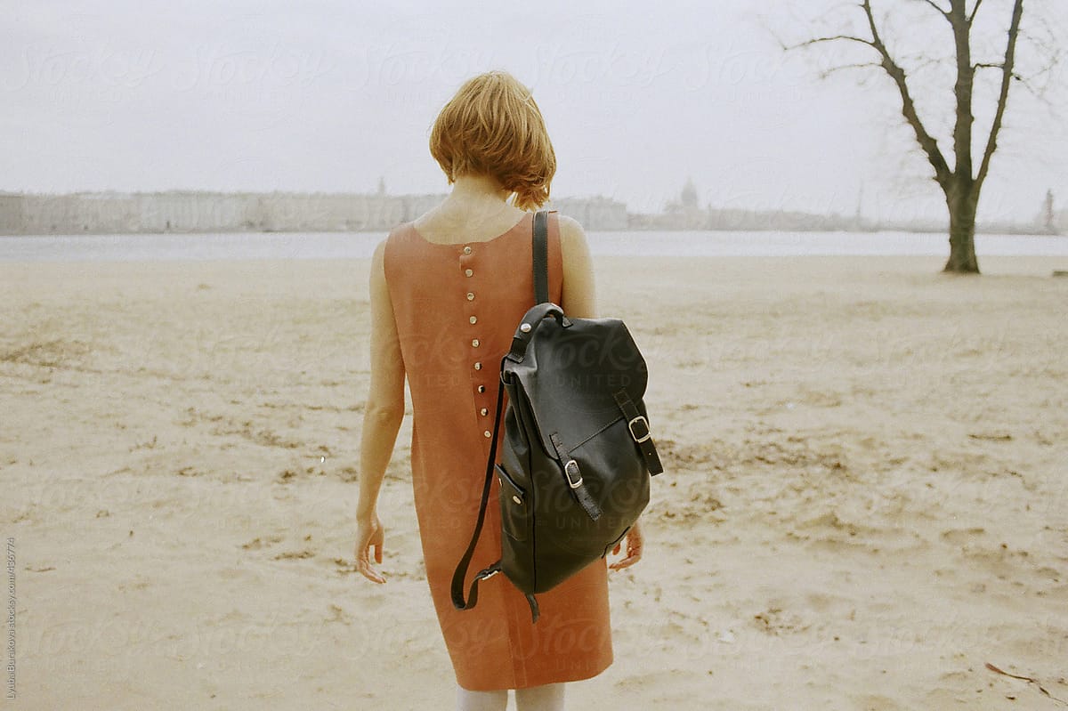 Girl with a backpack