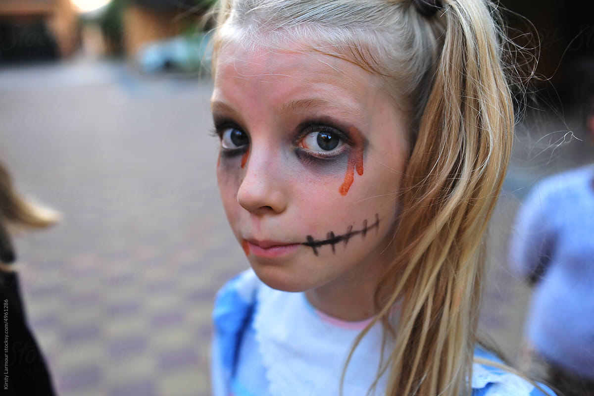creepy little girl makeup