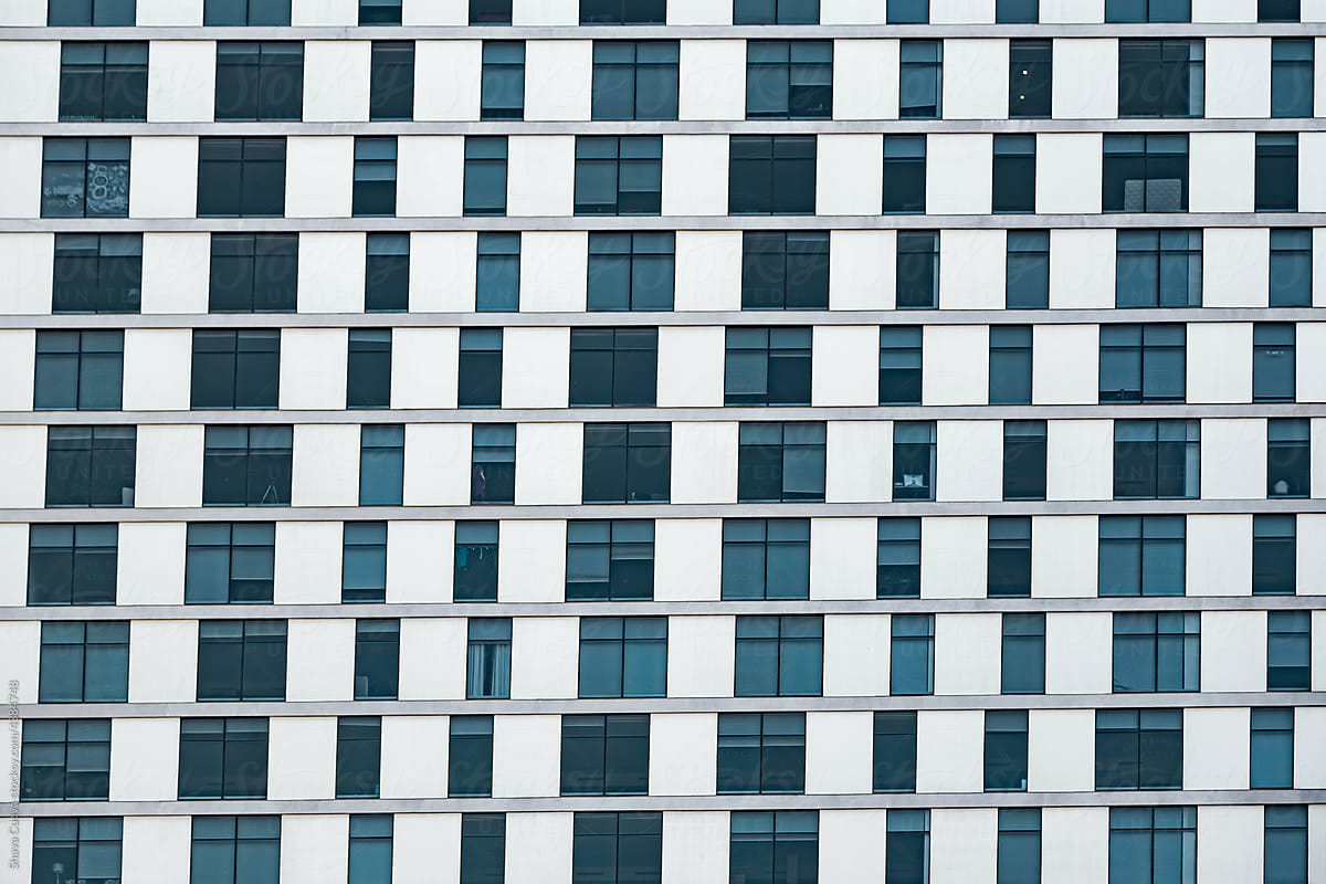 Horizontal abstract windows of a building