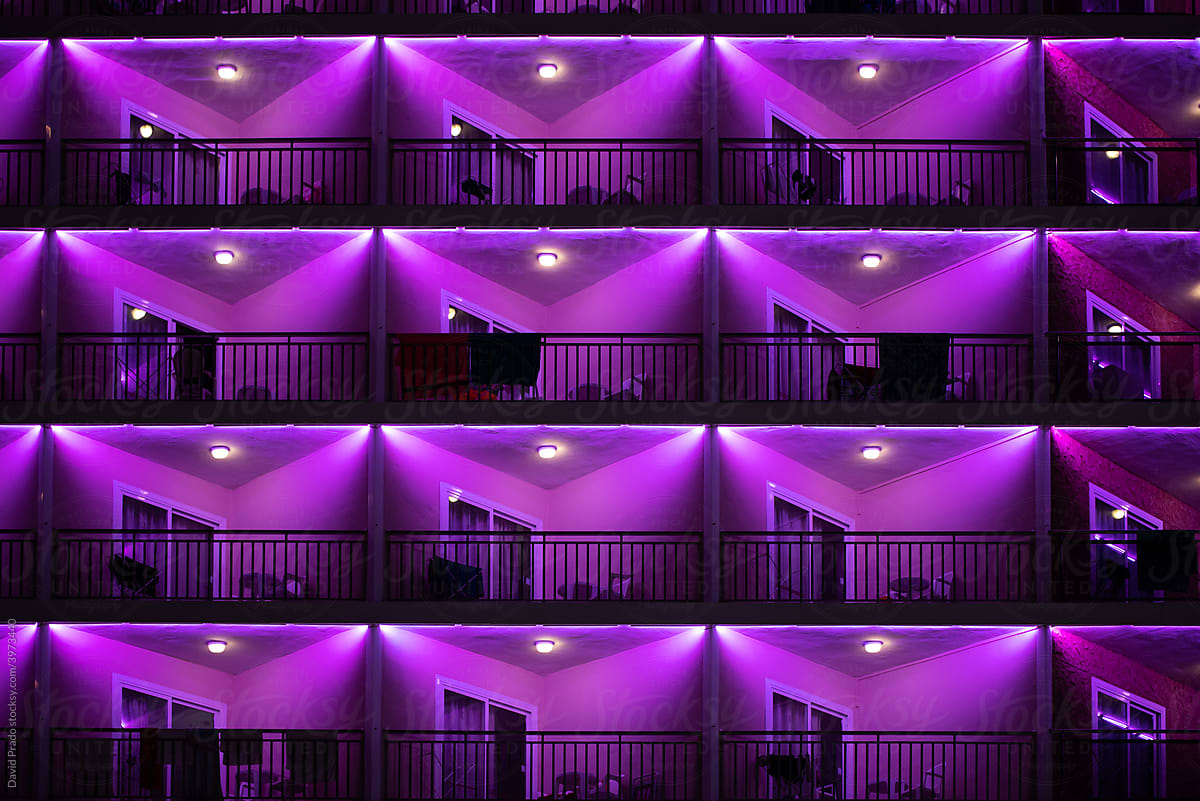 Background of apartment building at night