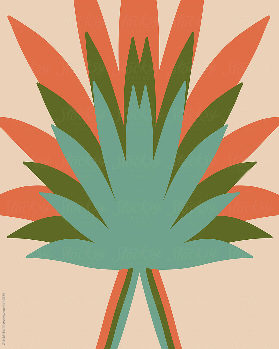 Layered Palm Frond Illustration