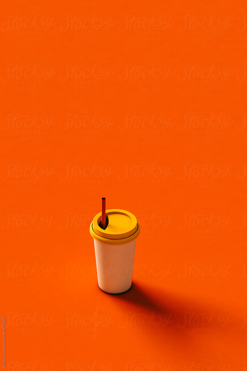 a drink on a red background