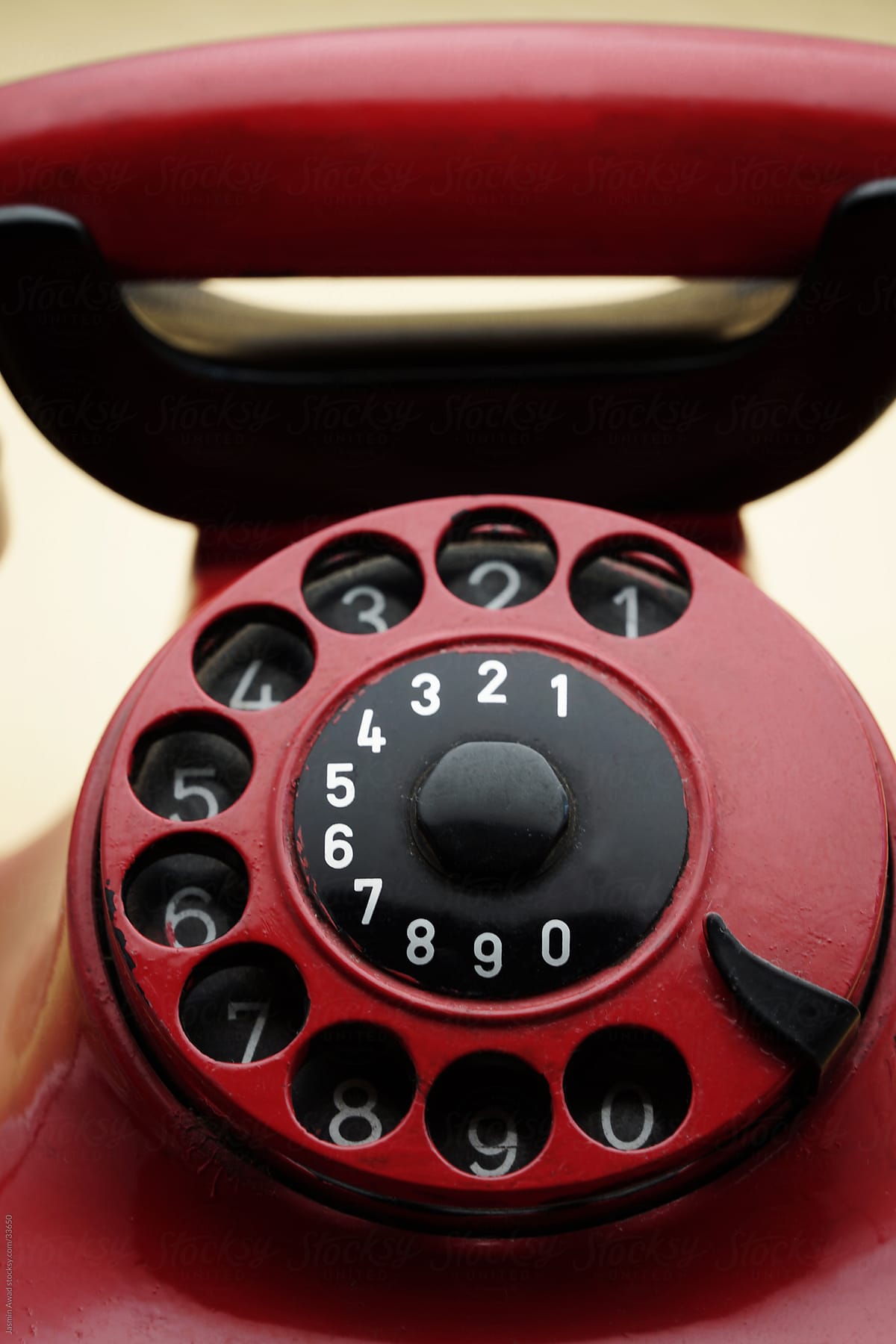Retro vintage phone with marks and scratches