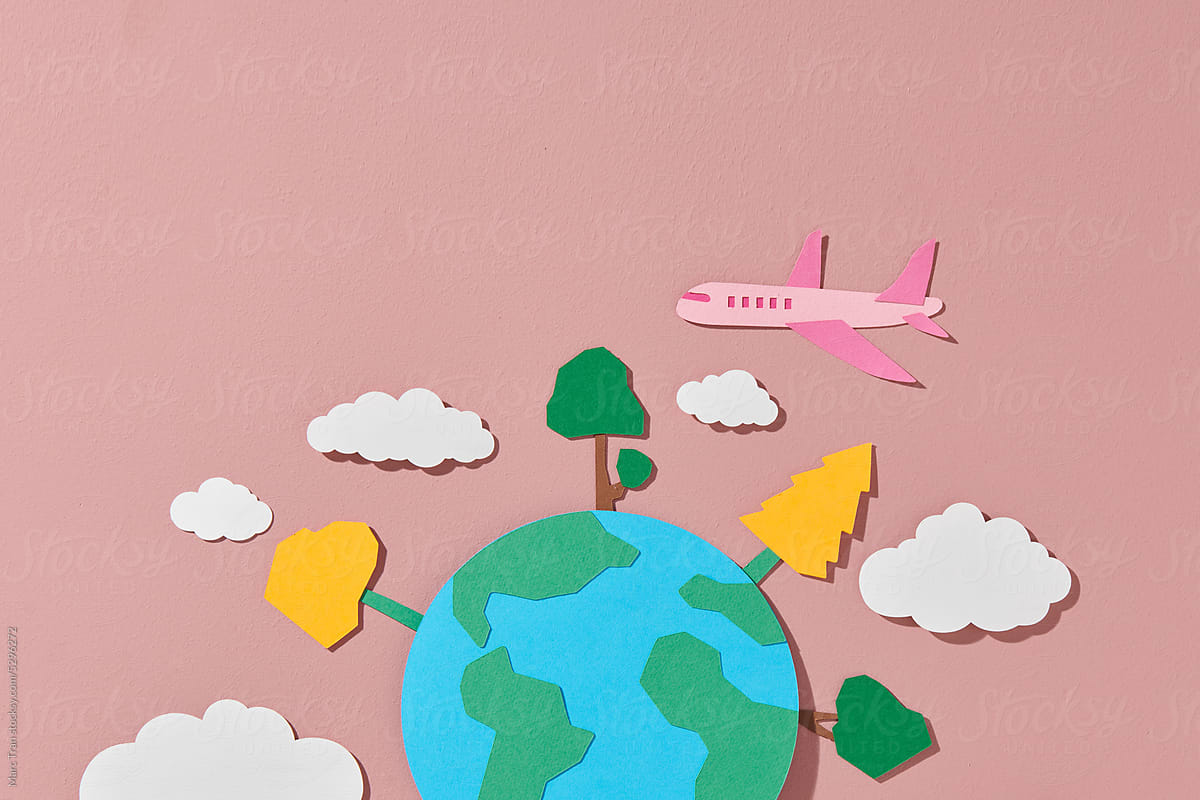Travel around the world concept by plane
