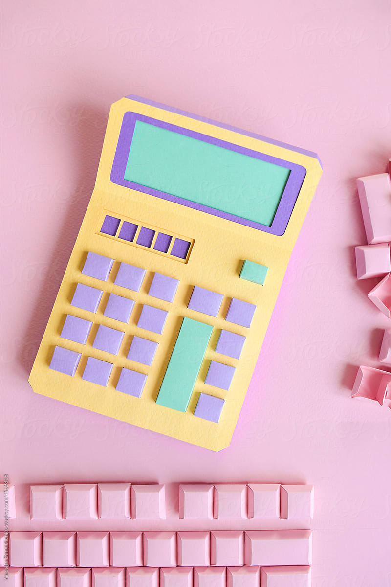Origami calculator with keyboard