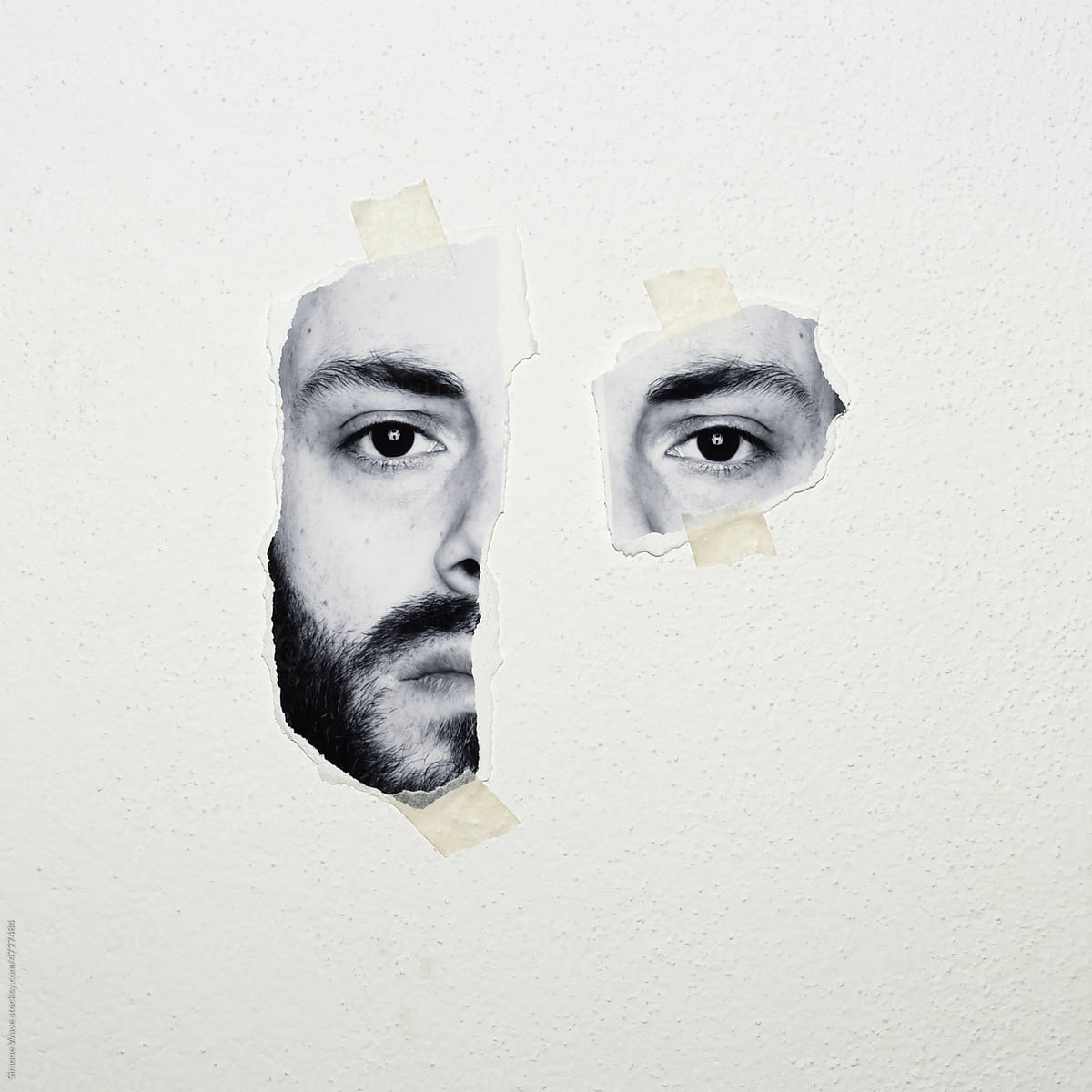 Collage print man portrait