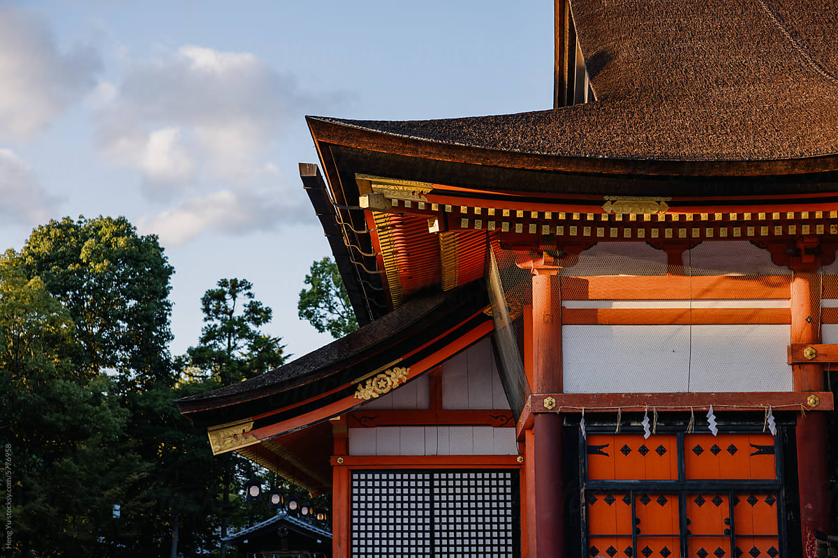 Sunset Illumination on Japanese Shrine