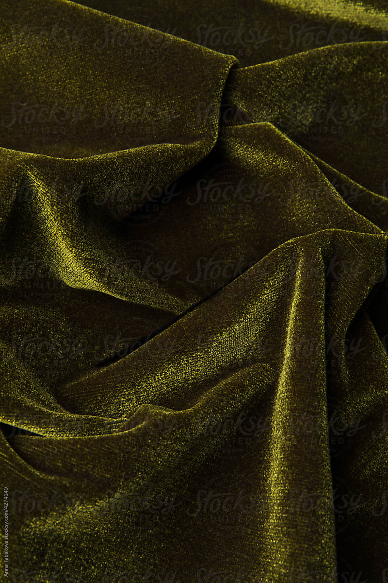 Dark green velvet fabric