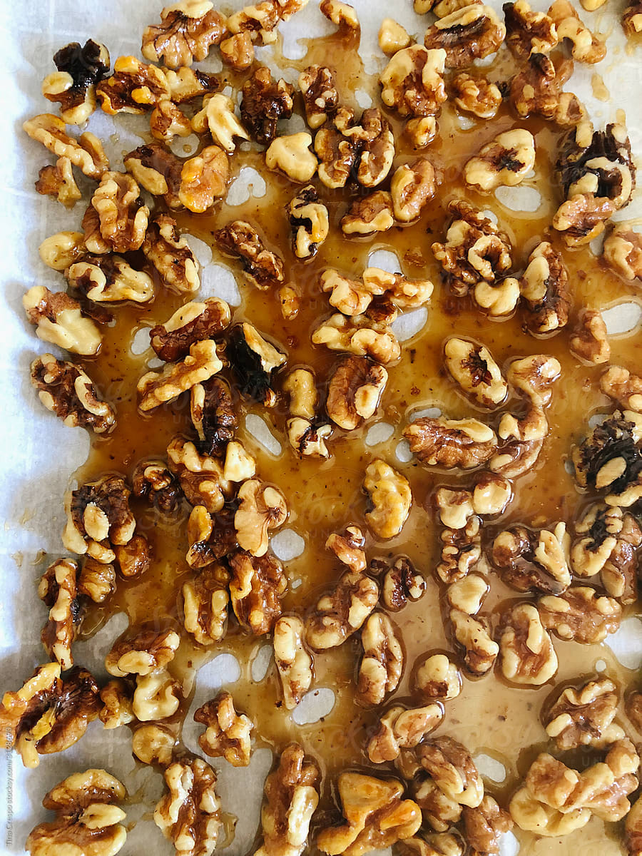 Top View Candied Walnuts