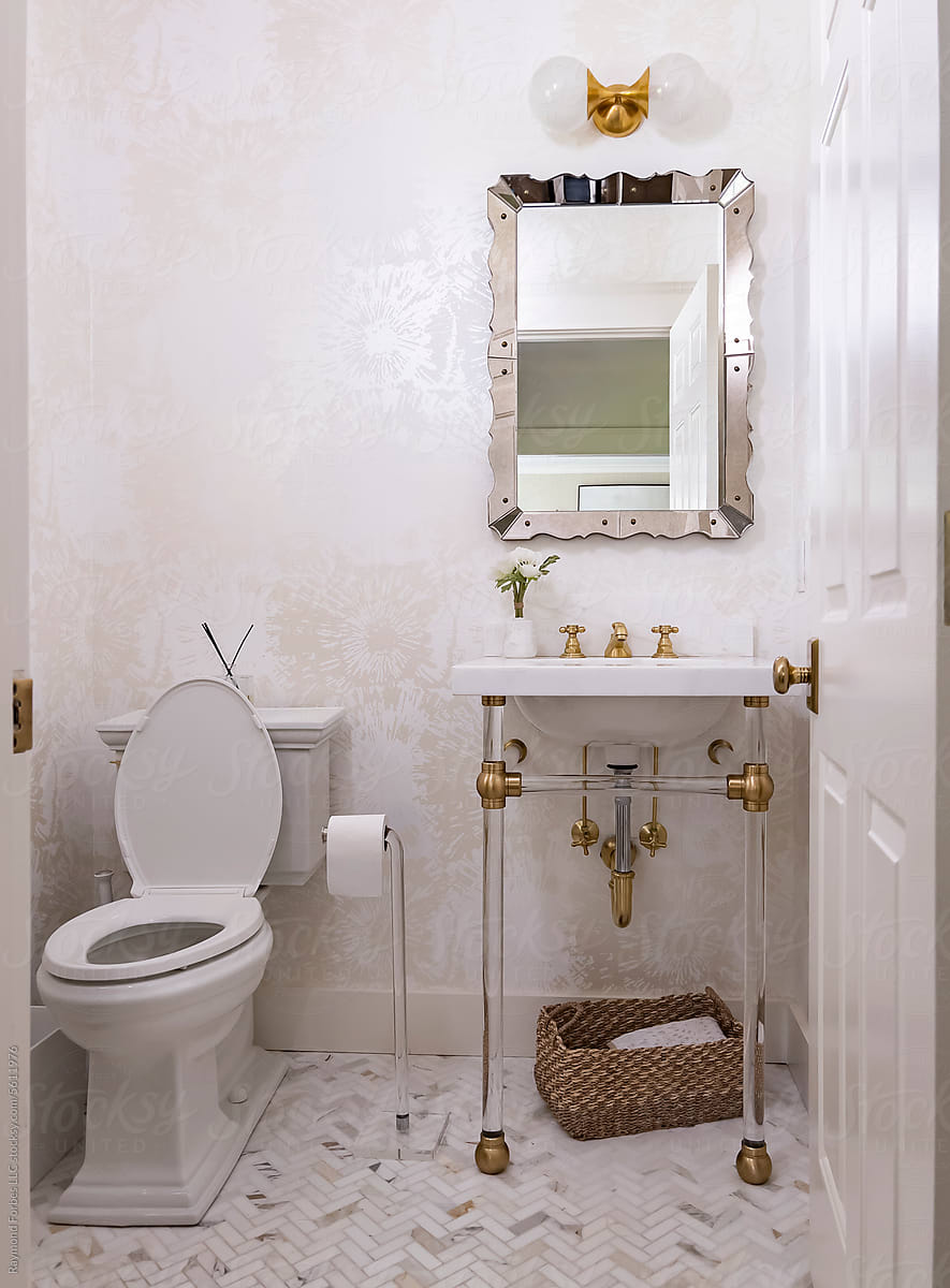 Bathroom sink vanity & mirror Contemporary Home and toilet