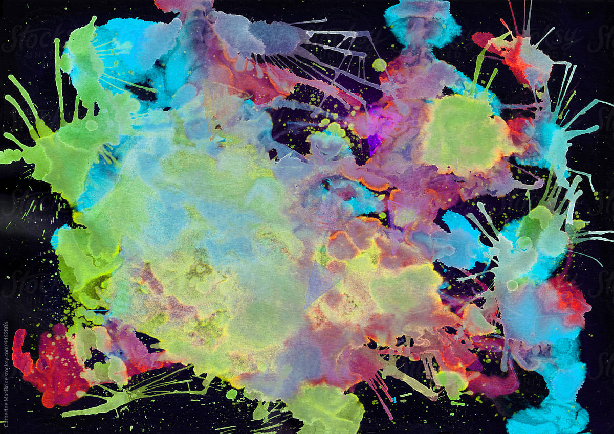 Abstract Iridescent Paint On Paper by Stocksy Contributor