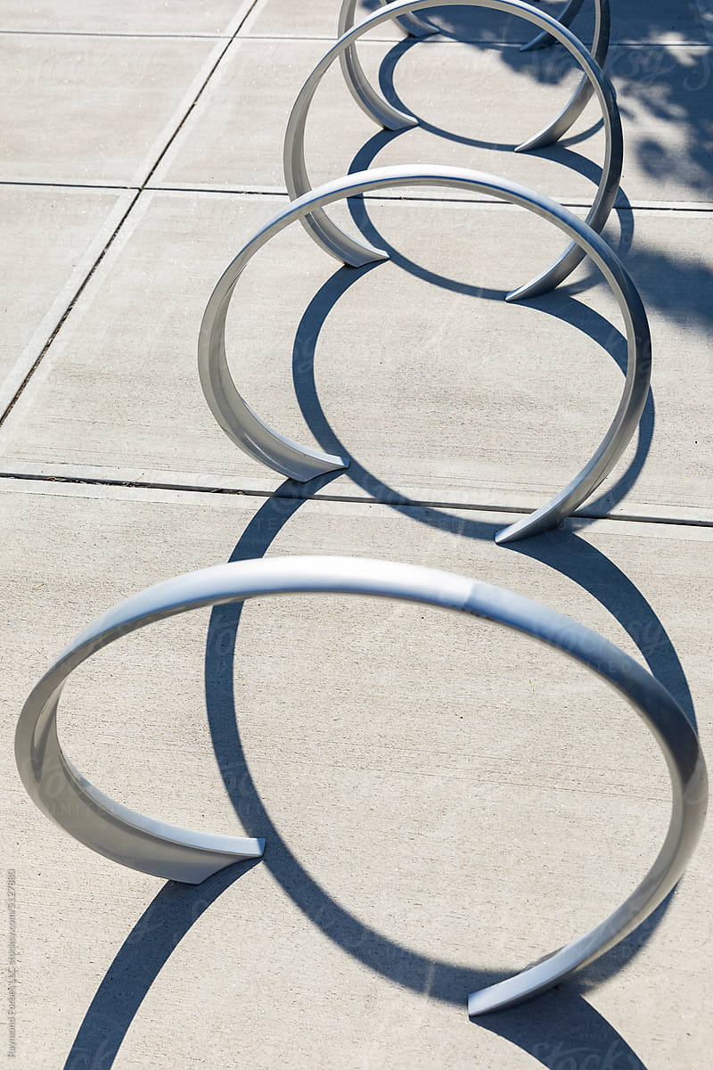 Spiral Bike Rack outdoor design  shadow with nobody