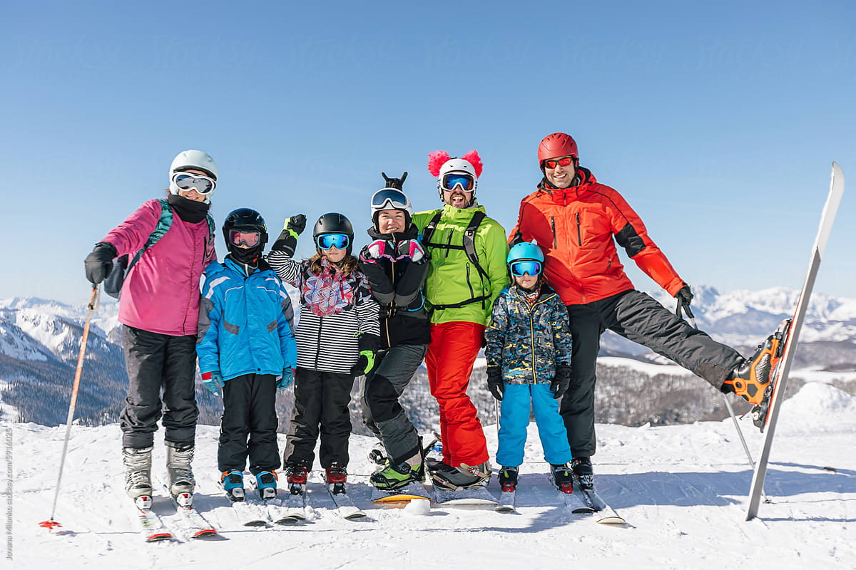 Group of friends at Skiing Vacation