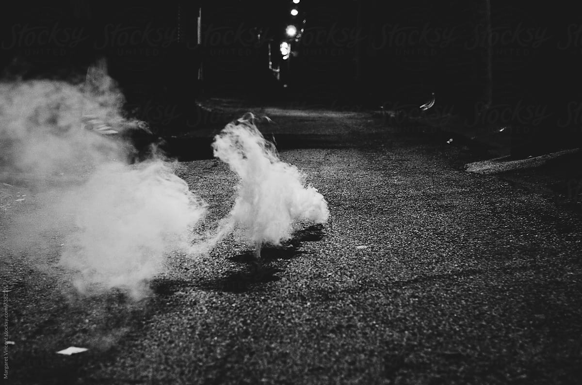 smoke bomb in the city