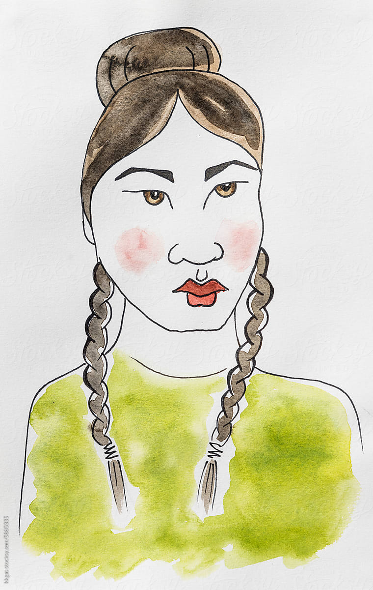 Asian woman art portrait