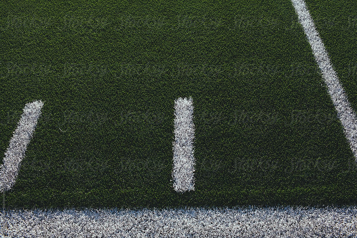 Sideline markings on a football field