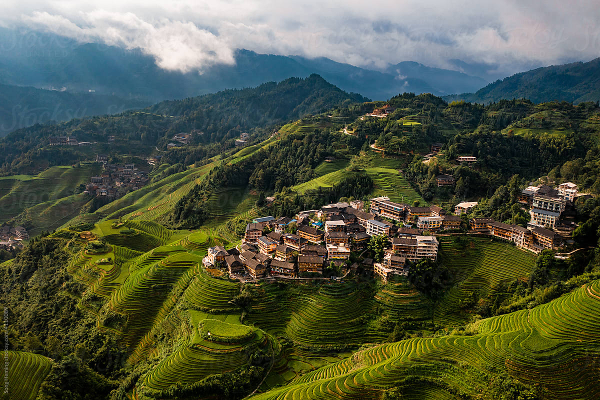 A Hmong ancient village with the terraced field