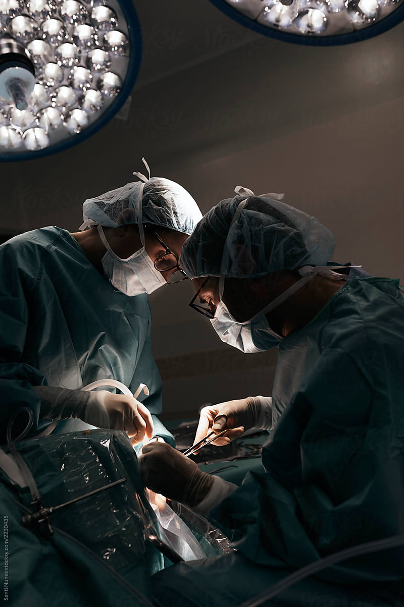 Team of Surgeons Operating in the Hospital