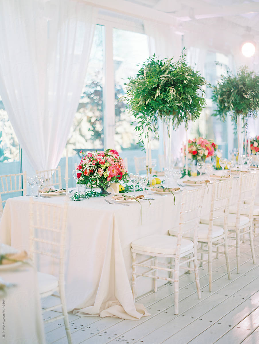 Wedding Reception In White Colors