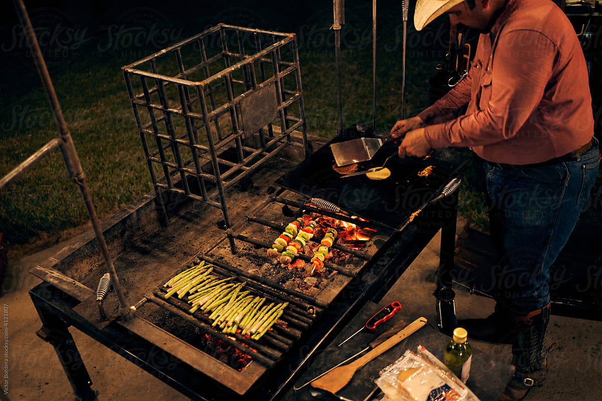 grilling at night