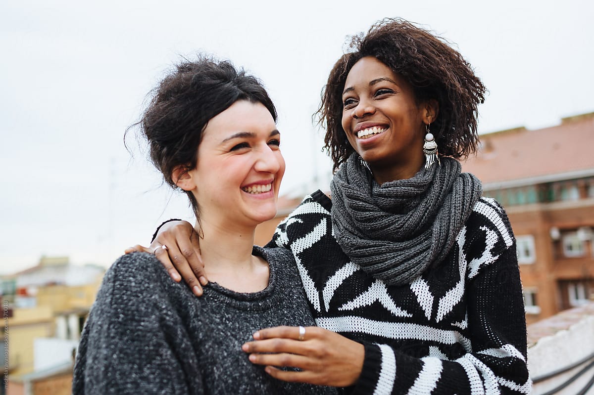 Two Girls Friends Have Fun Together Pormichela Ravasio 