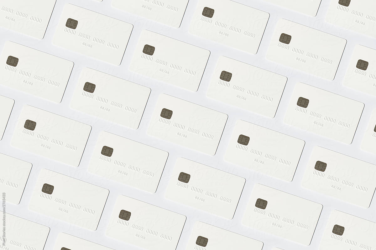 White credit cards pattern