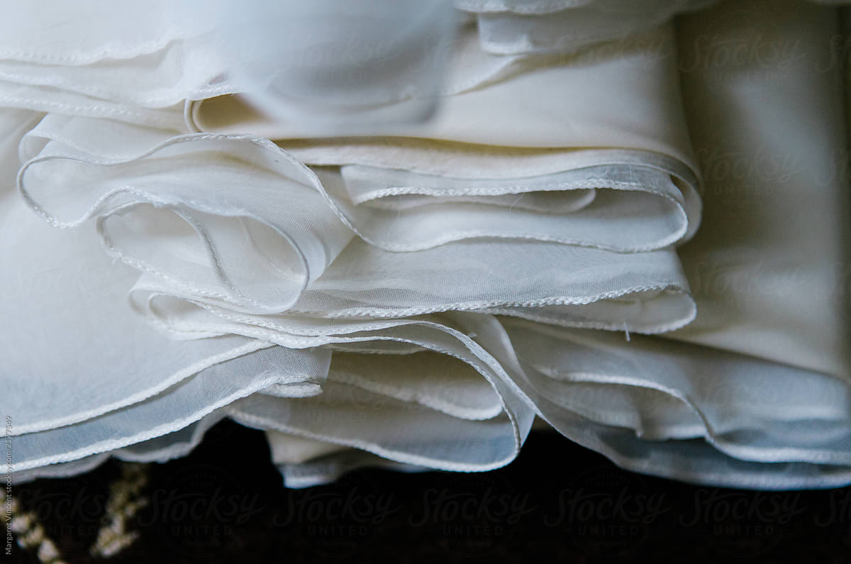 beautiful fabric folds on a wedding dress
