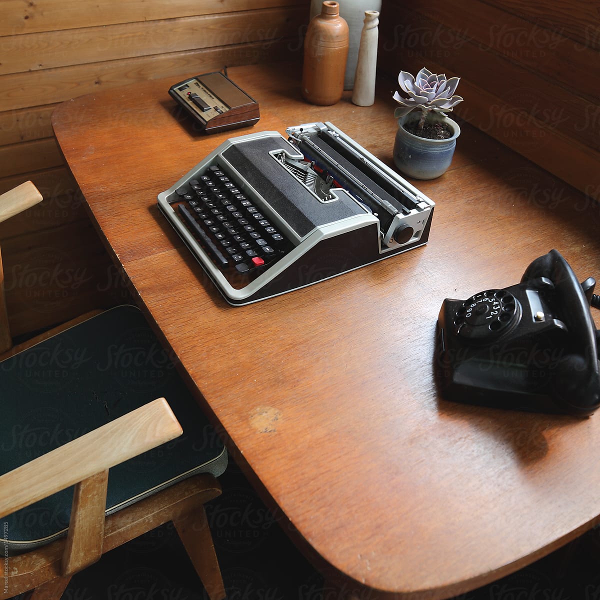 Sixties work desk in an old cabin