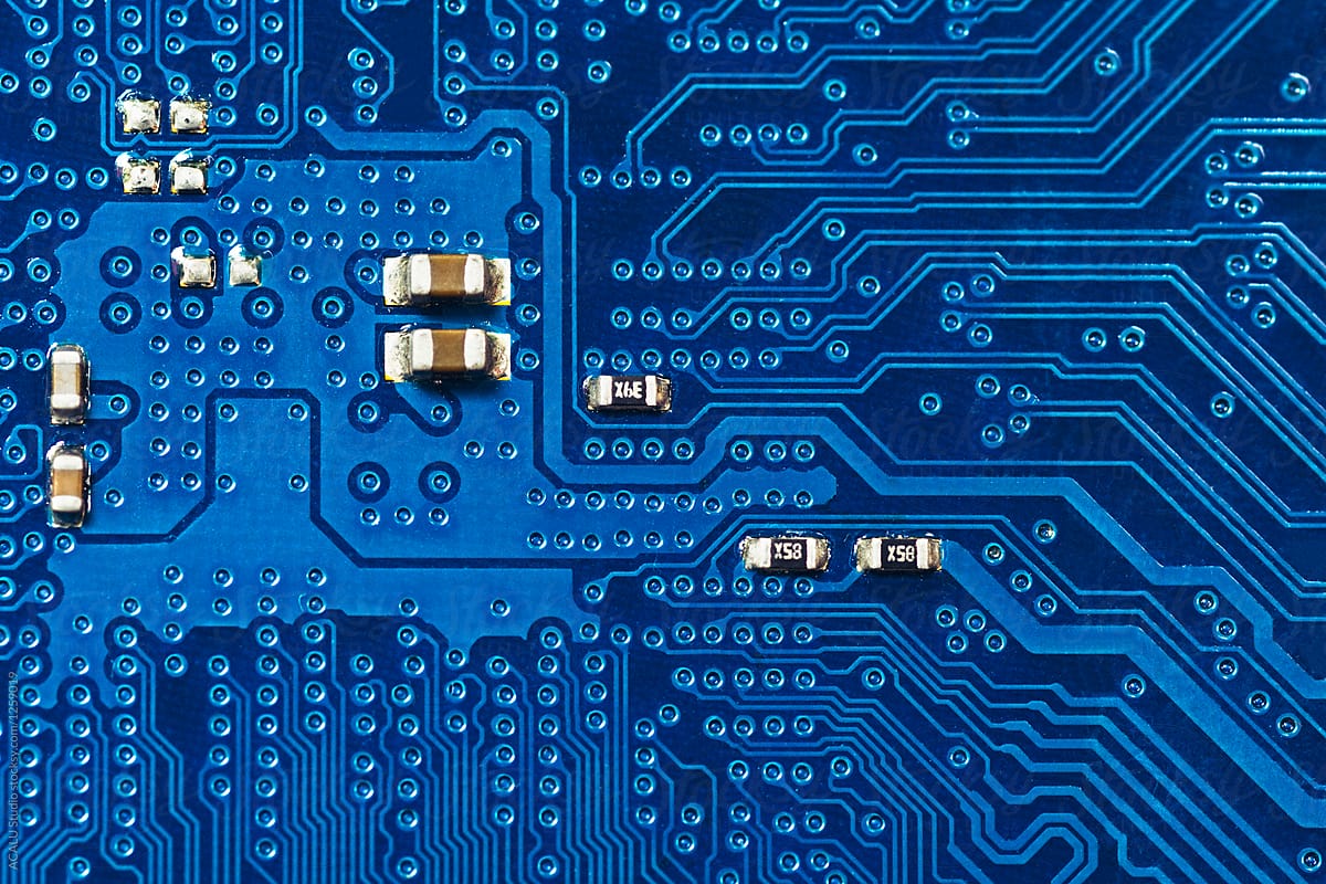 Blue printed circuit board background