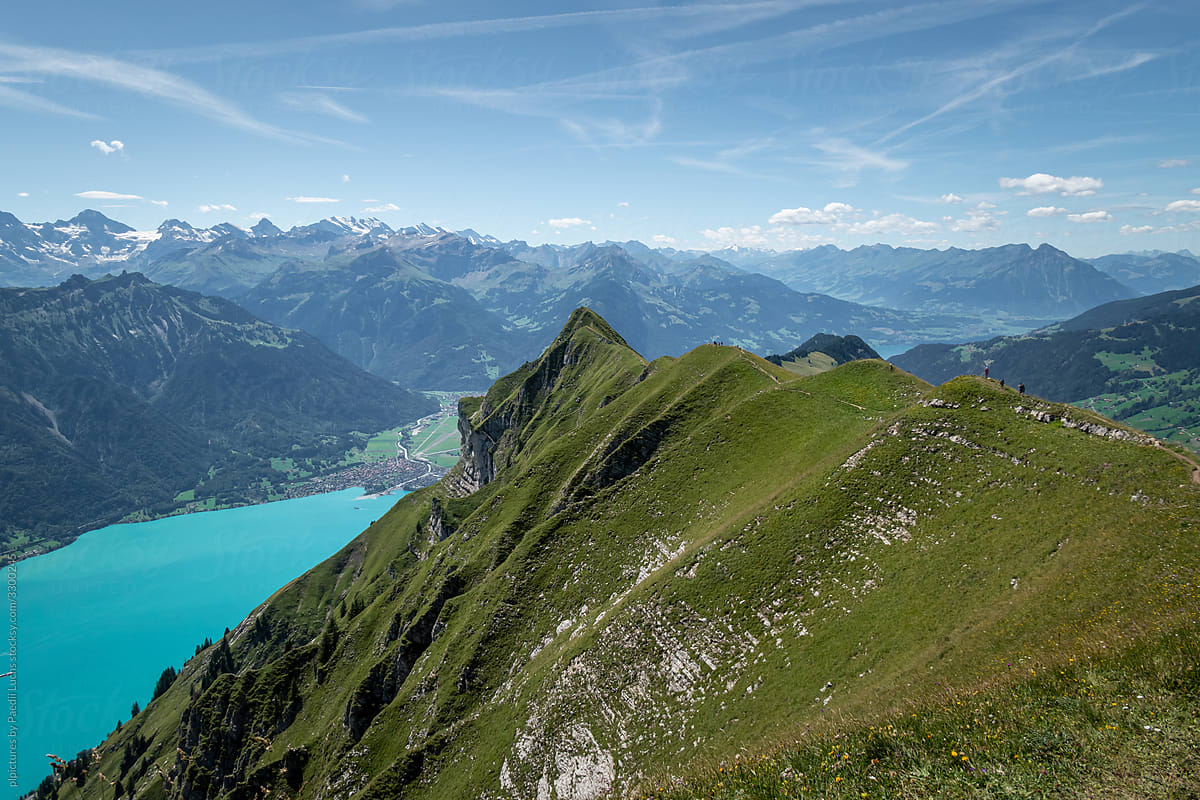 Swiss alpine ridge landscape