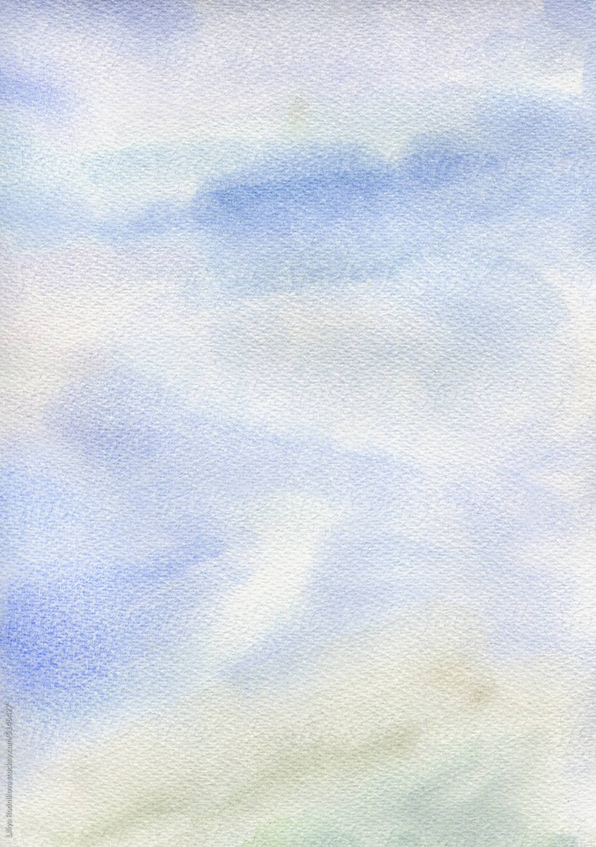 Watercolor blue sky
