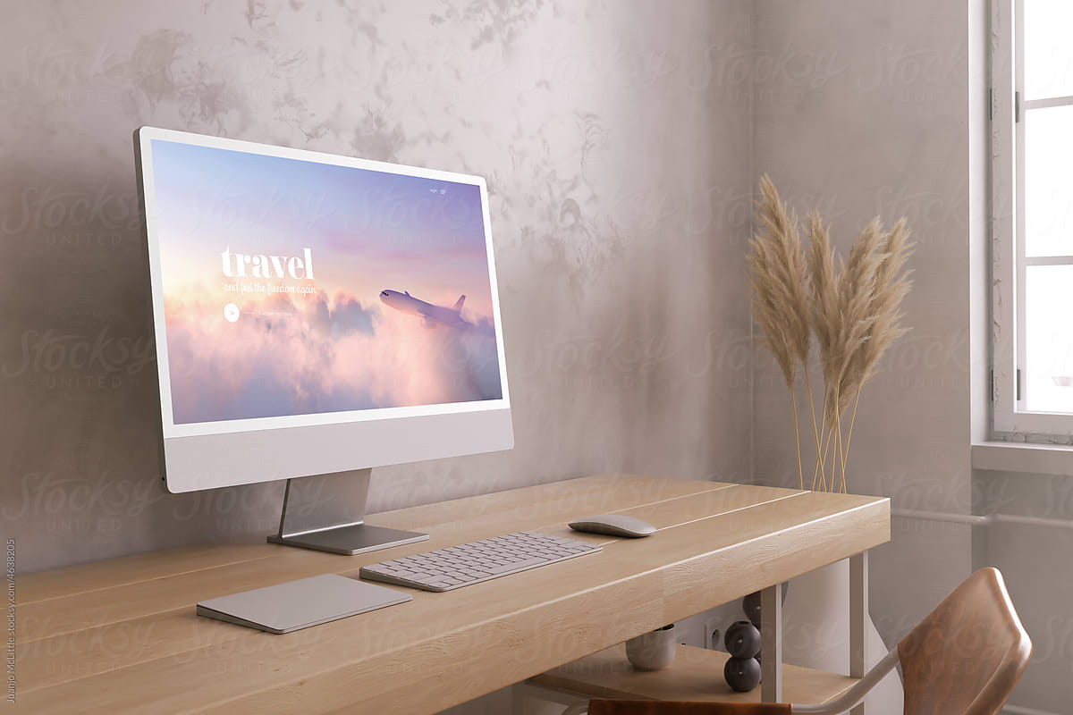 Home Office with travel website