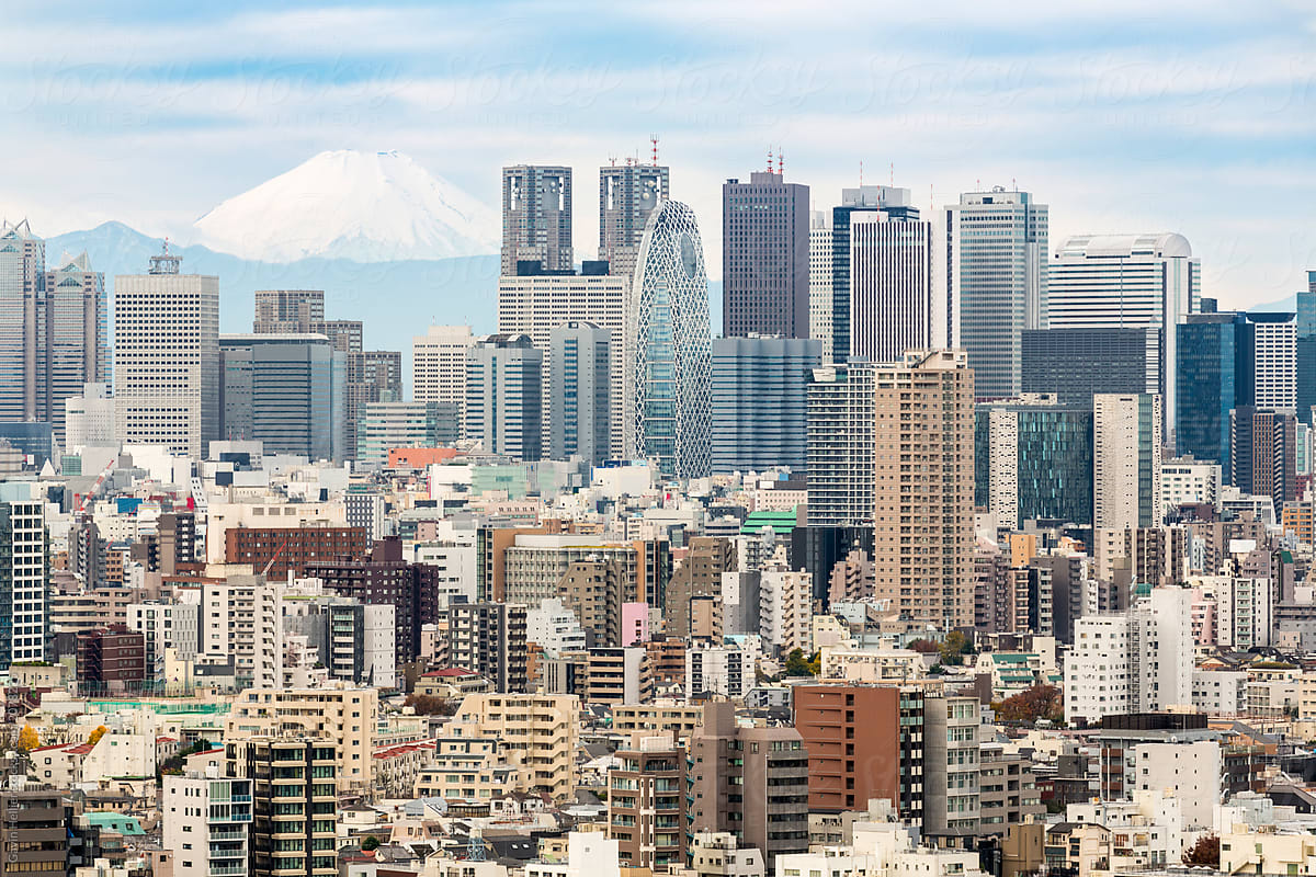Japan, Tokyo, city skyline and Mount Fuji