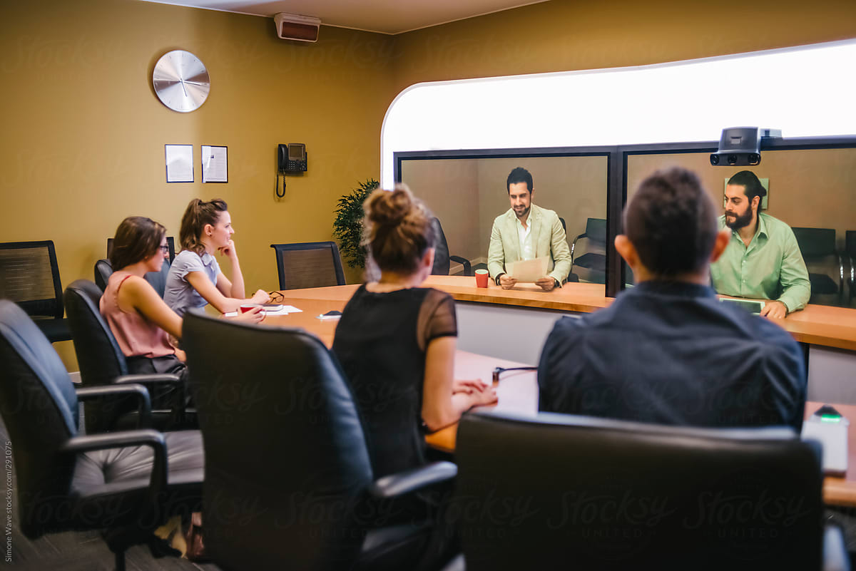 Businesspeople Video Chat in the meeting room