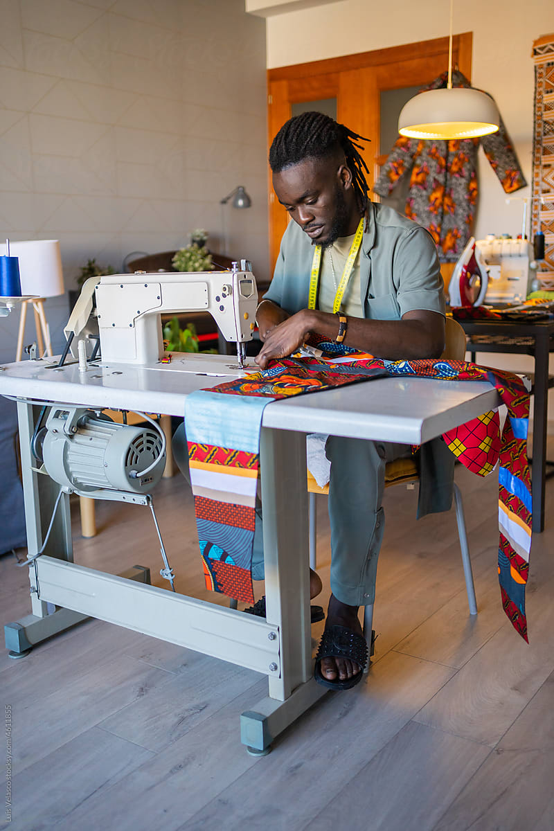 Black Man In A Fashion Design Studio.