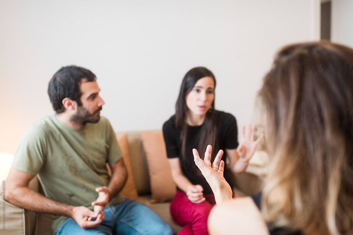 Therapist guiding a couple session