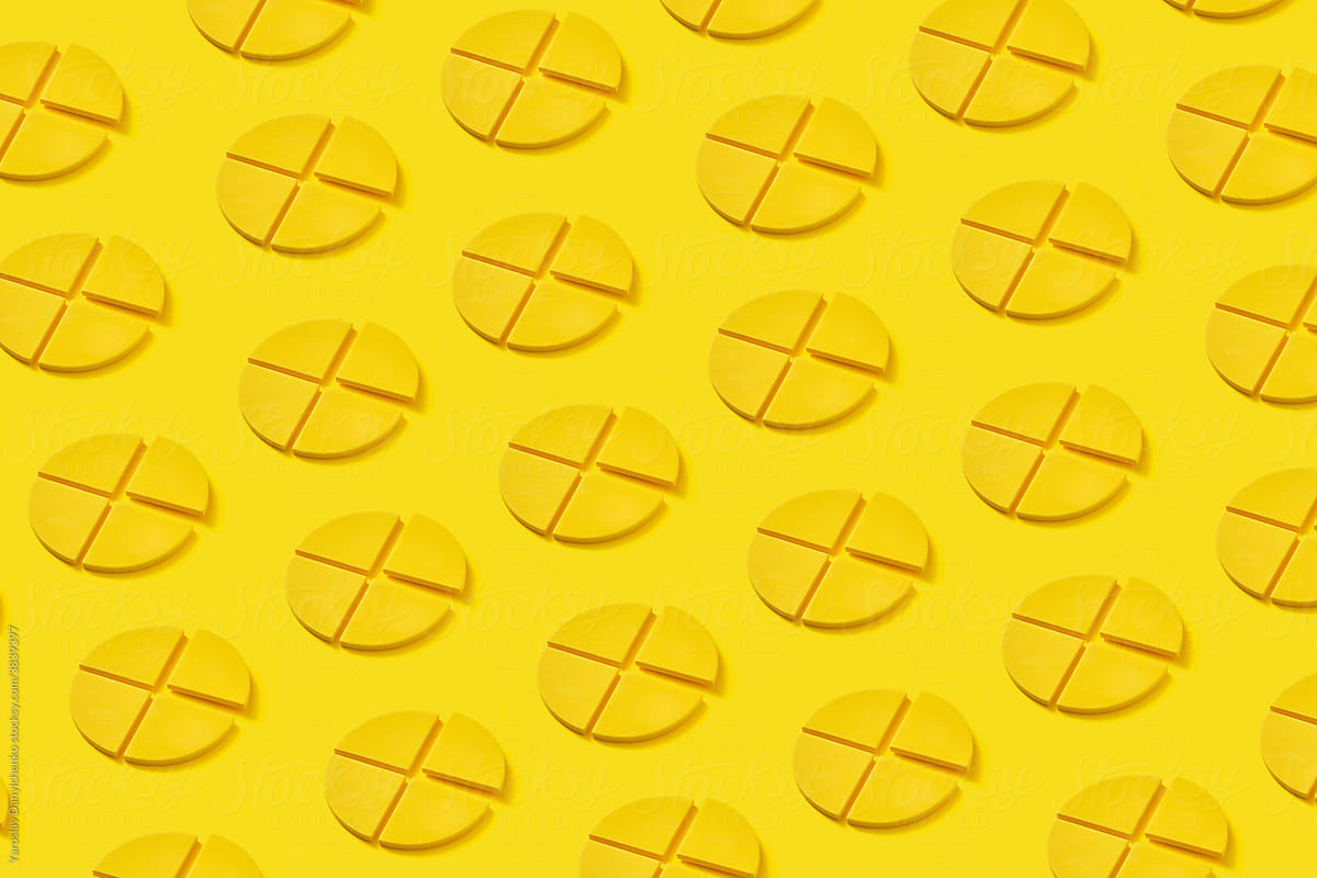 Pattern of bright yellow diagrams