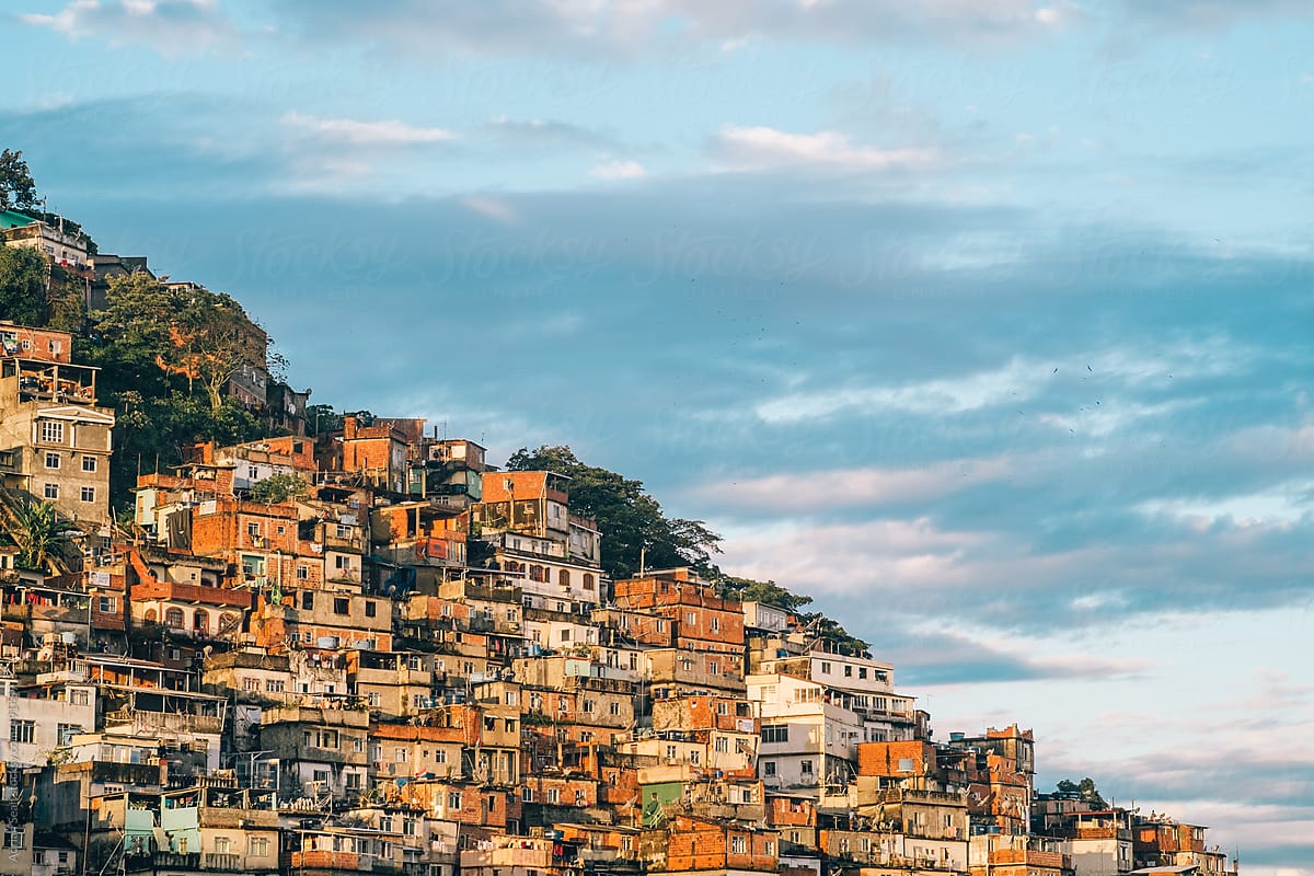 Favelas (slums) on a hillside in Rio de Janeiro