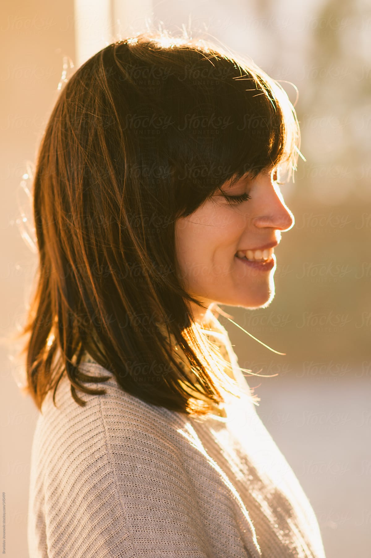 Portrait Of Smiling Brunette Woman By Stocksy Contributor Brkati