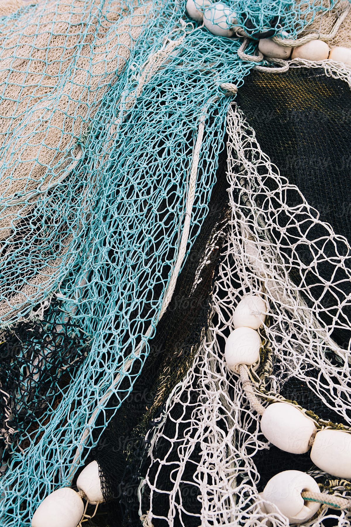 Detail of commercial fishnets