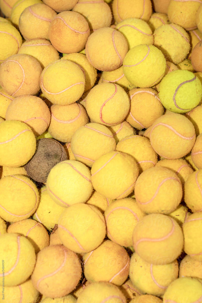 tennis balls in the basket